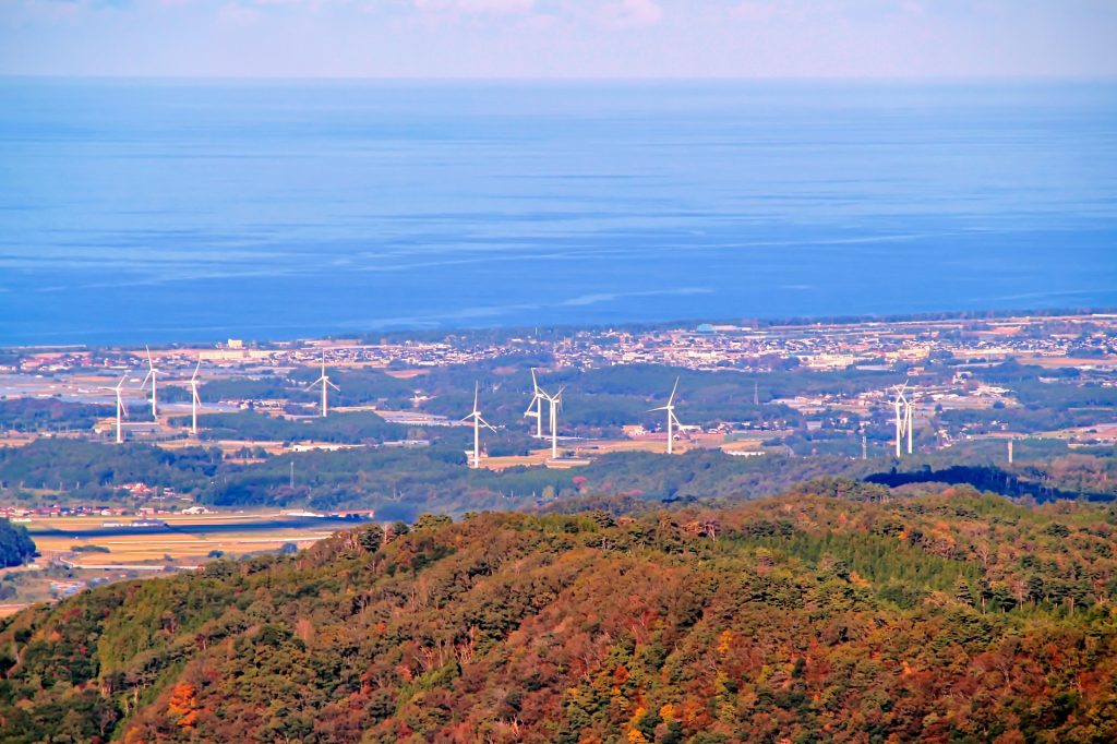 風力発電の様子