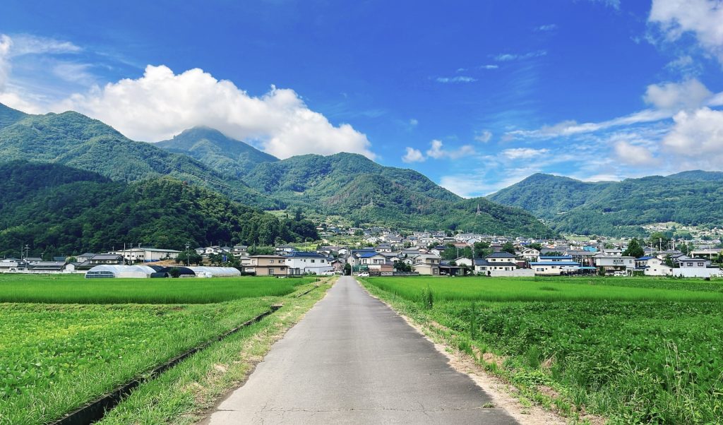 田舎の風景の様子